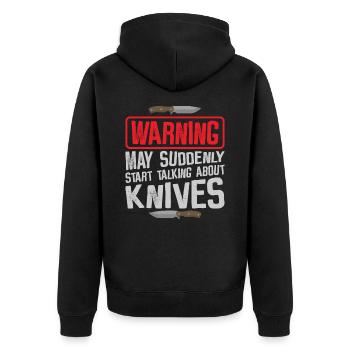 Messer Selbst Schmieden Damast Stahl Schmied - Unisex Premium Bio Zip Hoodie - Schwarz - Hinten - Nico (187cm)