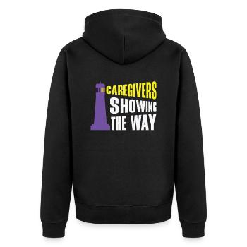 Caregiver Alzheimer's Awareness Medical Caregiving - Unisex Premium Organic Zip Hoodie - black - Back - Nico (187cm)