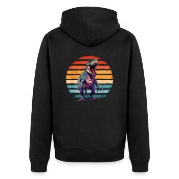 T-Rex Dinosaure Dino Paléontologie Paléontologie - Veste à capuche bio Premium Unisexe - noir - Dos - Nico (187cm)
