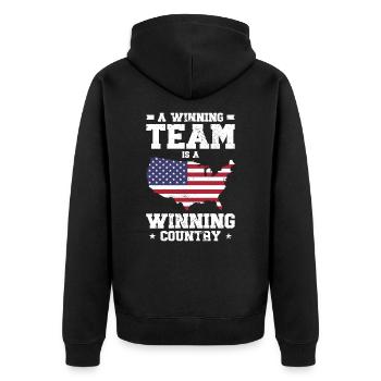 Indépendance des États-Unis Liberté du drapeau américain - Veste à capuche bio Premium Unisexe - noir - Dos - Nico (187cm)