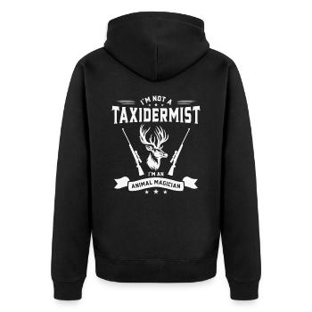 Taxidermist Taxidermy Mounting Stuffing - Unisex Premium Organic Zip Hoodie - black - Back - Nico (187cm)