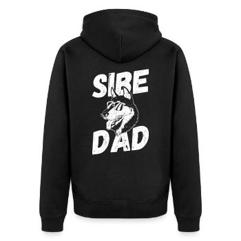Sibe Dad Siberian Husky - Unisex Premium Organic Zip Hoodie - black - Back - Nico (187cm)