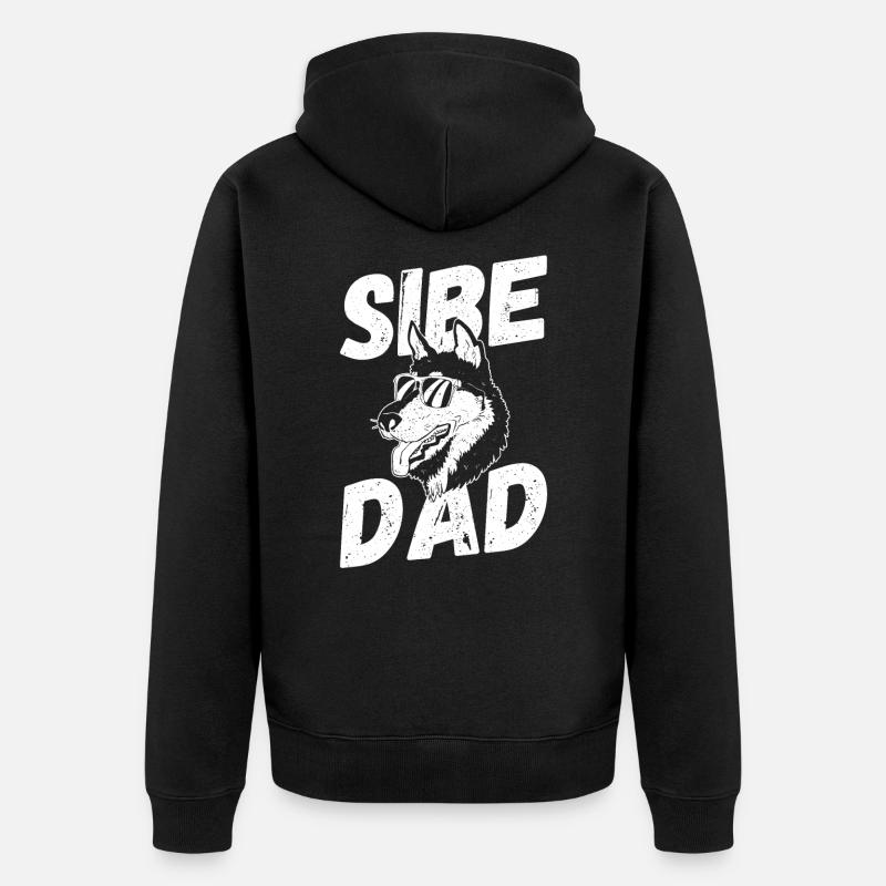 Sibe Papa Husky sibérien - Veste à capuche bio Premium Unisexe - noir