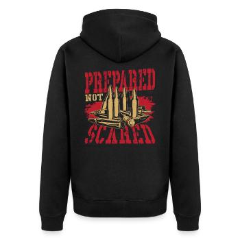 Prepared Not Scared 2nd Amendment - Unisex Premium Organic Zip Hoodie - black - Back - Nico (187cm)