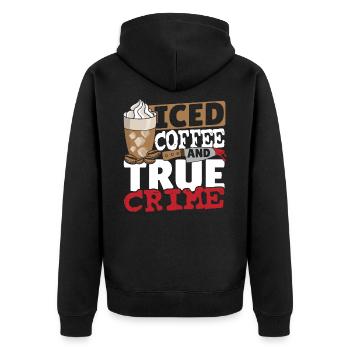Café glacé et vrais crimes - Veste à capuche bio Premium Unisexe - noir - Dos - Nico (187cm)