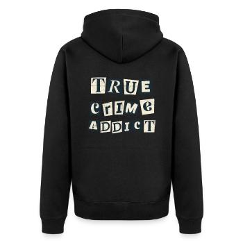 True Crime Junkie Crime Podcast Lover - Veste à capuche bio Premium Unisexe - noir - Dos - Nico (187cm)