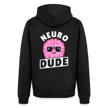 Neuro Dude Neuroscience Neuroscientist - Unisex Premium Organic Zip Hoodie - black - Back - Nico (187cm)