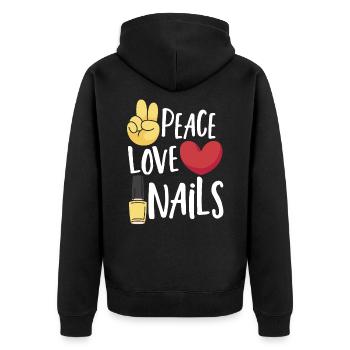 Peace Love Nails Nail Tech Nail Technicien - Veste à capuche bio Premium Unisexe - noir - Dos - Nico (187cm)