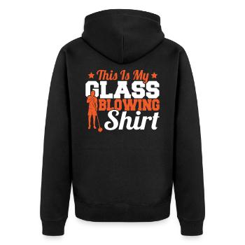 This Is My Glassblowing Shirt Glassblower Glass - Unisex Premium Organic Zip Hoodie - black - Back - Nico (187cm)
