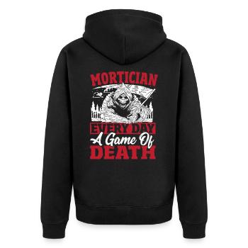 Morticiens Un jeu de mort au quotidien - Veste à capuche bio Premium Unisexe - noir - Dos - Nico (187cm)