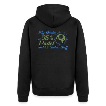 Padel Sportplatz Training Padelspieler - Unisex Premium Bio Zip Hoodie - Schwarz - Hinten - Nico (187cm)