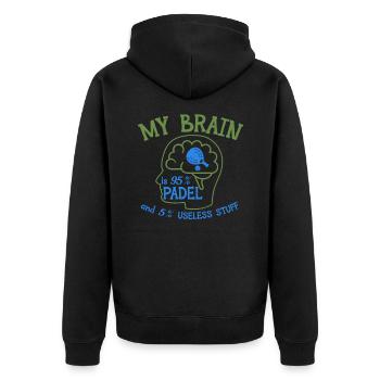 Padel Sportplatz Training Padelspieler - Unisex Premium Bio Zip Hoodie - Schwarz - Hinten - Nico (187cm)