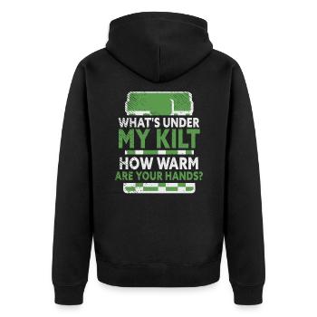 Kilt Schottische Hochlandspiele - Unisex Premium Bio Zip Hoodie - Schwarz - Hinten - Nico (187cm)