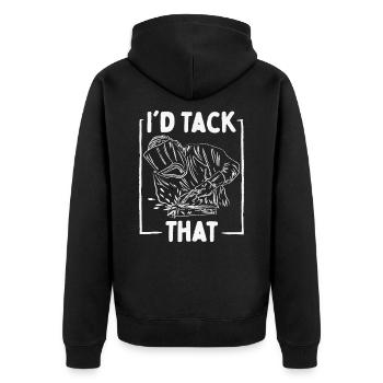 Schweißen Schweißer MIG Wig Schweißen Frauen - Unisex Premium Bio Zip Hoodie - Schwarz - Hinten - Nico (187cm)