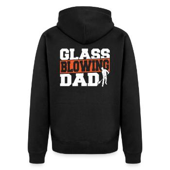 Souffleurs de verre Papa Souffleurs de verre Souffleurs de verre - Veste à capuche bio Premium Unisexe - noir - Dos - Nico (187cm)