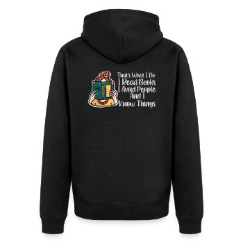 Book Lover Literature Book Reading Novels - Unisex Premium Organic Zip Hoodie - black - Back - Nico (187cm)