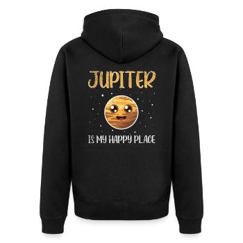 Jupiter Space Travel Exploration Space Enthusiast - Unisex Premium Organic Zip Hoodie - black - Back - Nico (187cm)