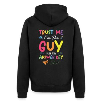 Test Day Teacher Testing Day School Staar Test - Unisex Premium Organic Zip Hoodie - black - Back - Nico (187cm)