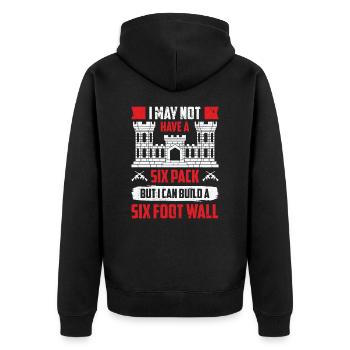 Combat Engineer Engineering Armee - Unisex Premium Bio Zip Hoodie - Schwarz - Hinten - Nico (187cm)