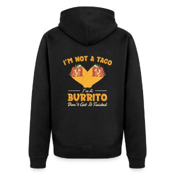 Burrito Mexican Food Lover - Unisex Premium Organic Zip Hoodie - black - Back - Nico (187cm)