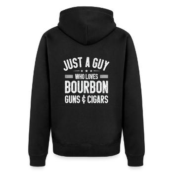 Zigarre Rauchen Zigarren Raucher - Unisex Premium Bio Zip Hoodie - Schwarz - Hinten - Nico (187cm)