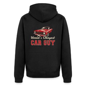 Muscle Car Enthusiast Car Guy Classic Cars Lover - Unisex Premium Organic Zip Hoodie - black - Back - Nico (187cm)