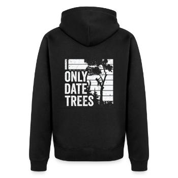 Arboriculteur, coupe-arbres, tronçonneuse, bûcheron - Veste à capuche bio Premium Unisexe - noir - Dos - Nico (187cm)