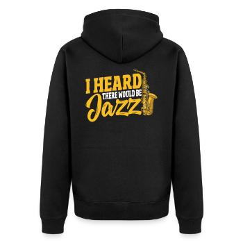 J’ai entendu dire qu’il y aurait du jazz - Veste à capuche bio Premium Unisexe - noir - Dos - Nico (187cm)