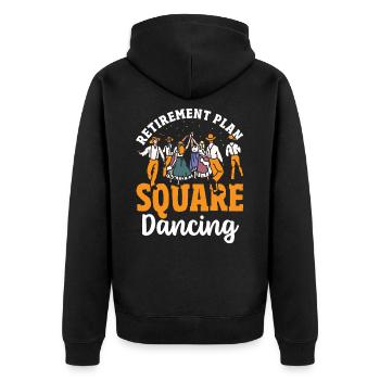 Square Dancer Ruhestandsplan Square Dancing - Unisex Premium Bio Zip Hoodie - Schwarz - Hinten - Nico (187cm)