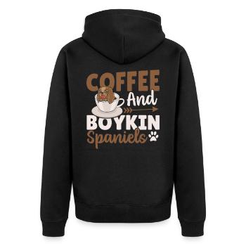 Coffee And Boykin Spaniels Boykin Spaniel - Unisex Premium Organic Zip Hoodie - black - Back - Nico (187cm)