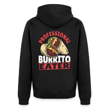 Professional Burrito Eater Burritos Taco Family - Unisex Premium Organic Zip Hoodie - black - Back - Nico (187cm)