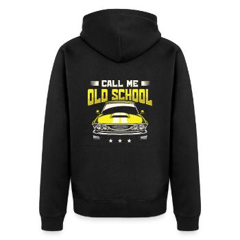 Muscle Car Enthusiast Car Guy Classic Cars Lover - Unisex Premium Organic Zip Hoodie - black - Back - Nico (187cm)