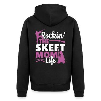 Rockin' The Skeet Mom Life Skeetschießen - Unisex Premium Bio Zip Hoodie - Schwarz - Hinten - Nico (187cm)