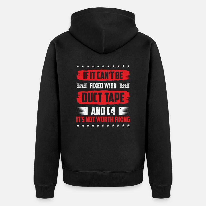 Combat Engineer Engineering Armee - Unisex Premium Bio Zip Hoodie - Schwarz