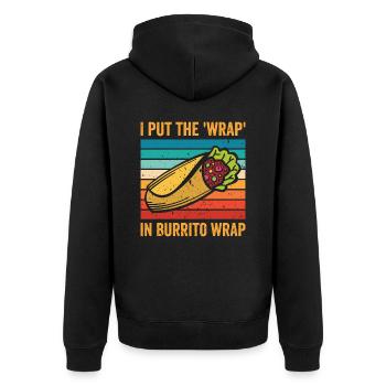 Burrito Mexican Food Lover - Unisex Premium Organic Zip Hoodie - black - Back - Nico (187cm)