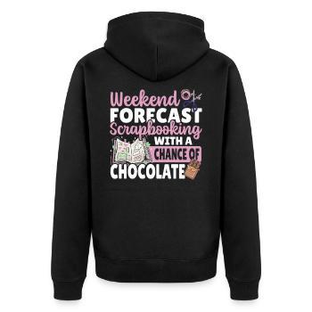 Prévisions de week-end Scrapbooking avec une chance de - Veste à capuche bio Premium Unisexe - noir - Dos - Nico (187cm)