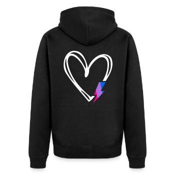 Subtil Bi Pride Fier allié Mois de la fierté Bisexuel - Veste à capuche bio Premium Unisexe - noir - Dos - Nico (187cm)