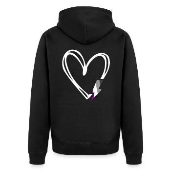 Subtil Ace Pride Fier allié Mois de la fierté Asexué - Veste à capuche bio Premium Unisexe - noir - Dos - Nico (187cm)