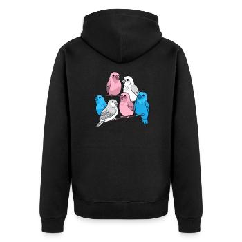 Transgender Pride Birds Perroquets Perruches Trans - Veste à capuche bio Premium Unisexe - noir - Dos - Nico (187cm)