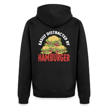 Facilement distrait par Hamburger Hamburger Fast - Veste à capuche bio Premium Unisexe - noir - Dos - Nico (187cm)