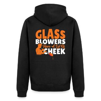 Glassblowers Have A Lot Of Cheek Glassblowing - Unisex Premium Organic Zip Hoodie - black - Back - Nico (187cm)