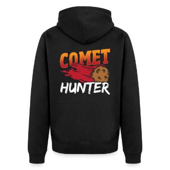Comet Hunter Astronomy Constellation Map - Unisex Premium Organic Zip Hoodie - black - Back - Nico (187cm)