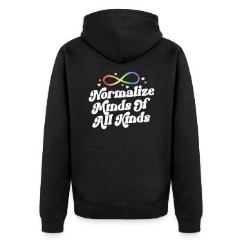 Normalisieren Sie den Geist aller Art Psychische Gesundheit Frauen - Unisex Premium Bio Zip Hoodie - Schwarz - Hinten - Nico (187cm)