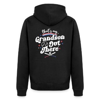 C’est mon petit-fils là-bas chemise rétro baseball - Veste à capuche bio Premium Unisexe - noir - Dos - Nico (187cm)