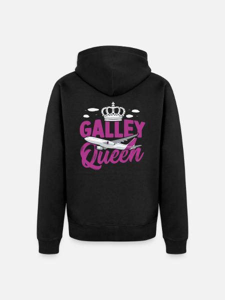 Galley Queen Flight Attendant Aviation - Unisex Premium Organic Zip Hoodie - black