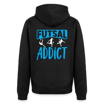 Futsal addict futsal indoor soccer - Veste à capuche bio Premium Unisexe - noir - Dos - Nico (187cm)
