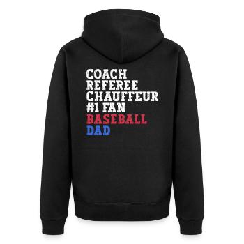 Chemise de père de baseball drôle de baseball disant mon fils - Veste à capuche bio Premium Unisexe - noir - Dos - Nico (187cm)