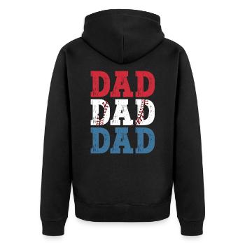 Baseball Dad Chemise Rétro Fête des Pères Vintage - Veste à capuche bio Premium Unisexe - noir - Dos - Nico (187cm)