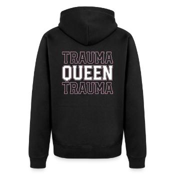 Trauma Queen Trauma Nurse ER Emergency Room Nurse - Unisex Premium Organic Zip Hoodie - black - Back - Nico (187cm)