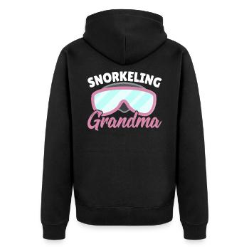 Schnorcheln Oma Schnorchel Tauchen Tauchen - Unisex Premium Bio Zip Hoodie - Schwarz - Hinten - Nico (187cm)